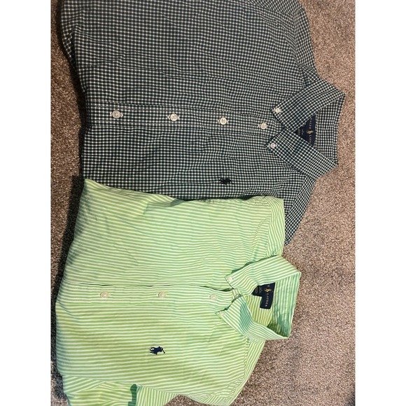 2- Ralph Lauren Polo Button Down Striped Dress Shirts Boys L 14/16 Preppy - Picture 2 of 7